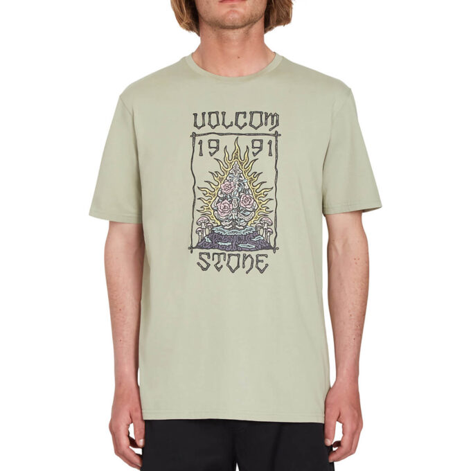 0739013 volcom fty caged stone t shirt seagrass green s 1000