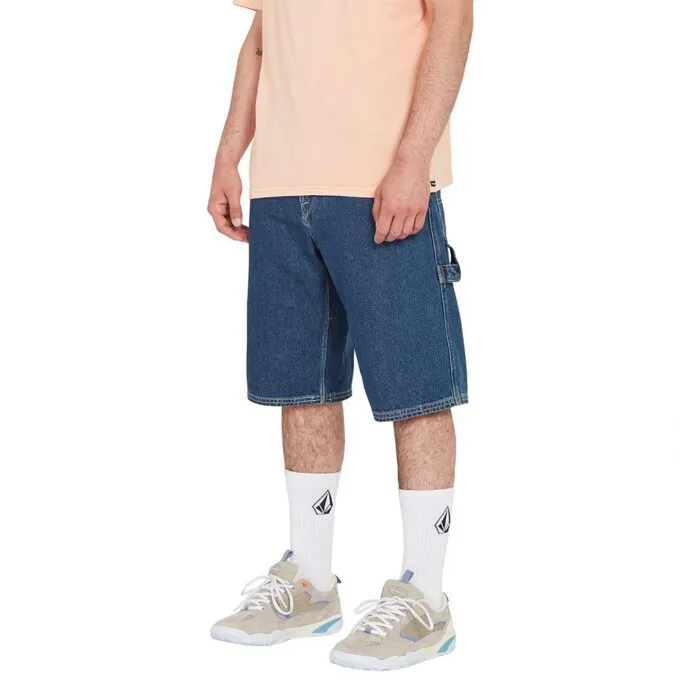 volcom labored utility denim shorts