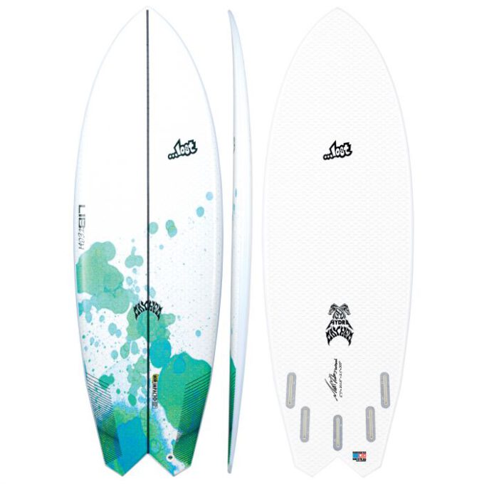 2022 lost x LIB Hydra 5 3 teal surfboard